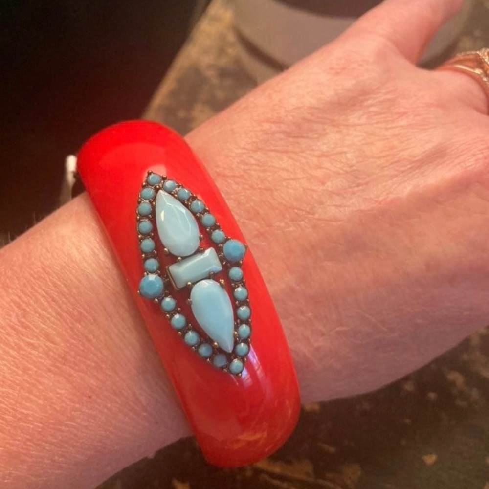 Red JCrew Turquoise Bangle NWT - Picture 4 of 6
